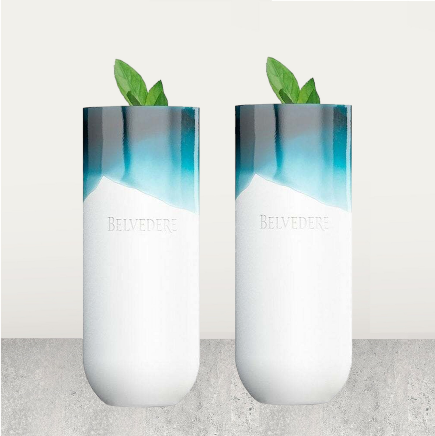 Pair of BELVEDERE NATURAL SIGNATURE Glasses - Elegant Vodka Cocktail Set