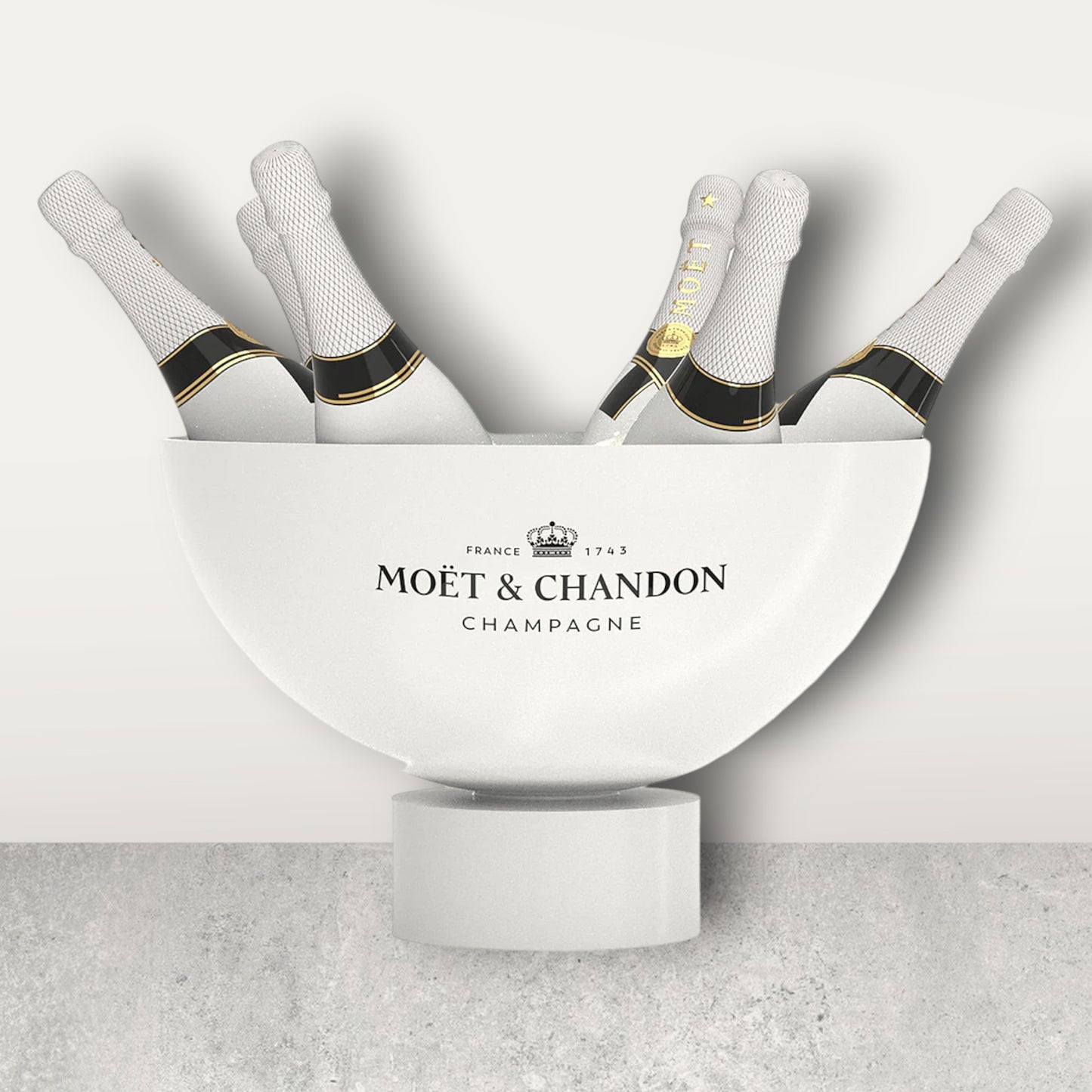 XXL Moët & Chandon Original Vasque - White Elegant 6 bottle Champagne Chiller -