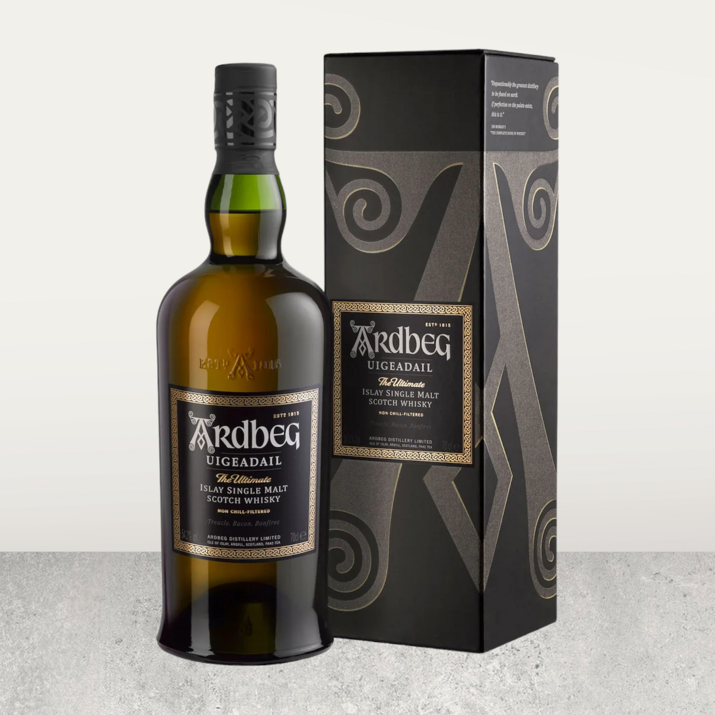 Ardbeg Uigeadail 70cl whiskey in a luxury gift box, perfect for collectors and connoisseurs