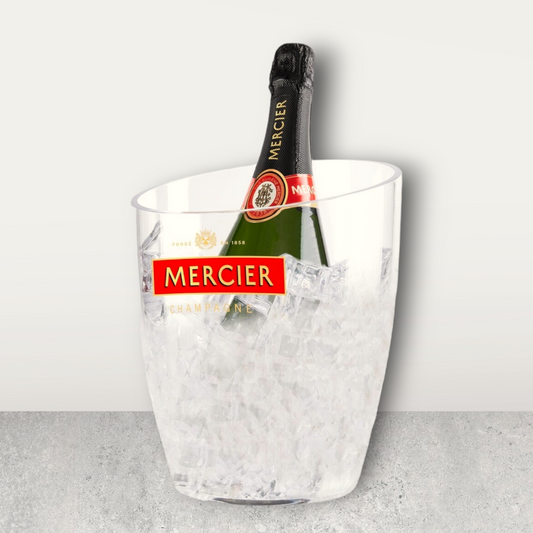 Mercier Champagne Transparent Acrylic Ice Bucket with Gold Lettering