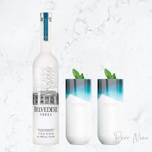 BELVEDERE & GLASSES SET - Bottle - 70cl & 2 Glasses